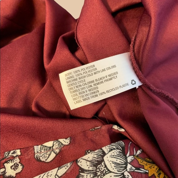 Xhilaration Floral Maroon and Orange Long-Sleeved Dress - Picture 5 of 6